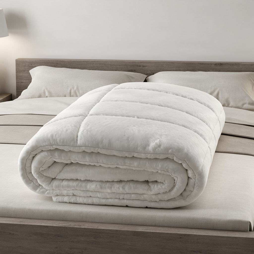 Luxury Goose Down Duvet on a plush bed